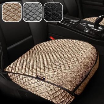 Bottom Car Seat Cover，Breathable Car Seat Protector，Driver Front Seat Cushion，Anti-Skid Four Seasons General（Beige，2PCS）