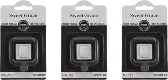 Bridgewater Candle Auto Vent Clip 3 Pack Long Lasting Car Air Freshener-Sweet Grace