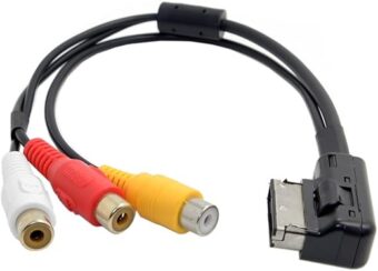 cablecc AMI MMI to 3 RCA Audio Video Cable Female DVD Video and Audio Input Cable for Audi A1 A7 A8 VW Car