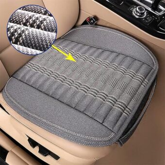 CAPITAUTO Car Seat Cushion,Car Seat Cover Universal Bottom Driver Pad,Bamboo Charcoal Comfortable and Breathable Fabric Seat Cushion with Storage Pouch,Fit for Trucks Vans Cars...