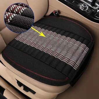 CAPITAUTO Car Seat Cushion,Car Seat Cover Universal Bottom Driver Pad,Bamboo Charcoal Comfortable and Breathable Fabric Seat Cushion with Storage Pouch,Fit for Trucks Vans Cars...