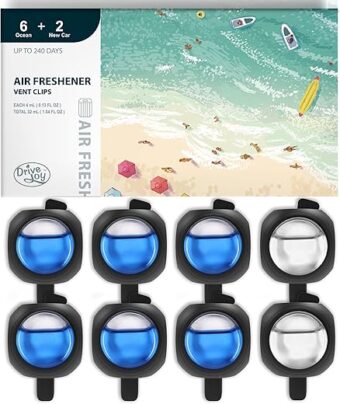 Car Air Freshener Vent Clips, 8 PK, 6 Ocean, 2 New Car Scent, Car Fresheners for Men Women, Up to 240 Days, Long Lasting Air Freshener for Car, Odor Eliminator