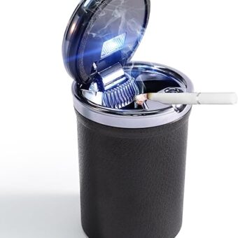 Car Ashtray with Lid Auto Ashtray LED Easy Clean Up Detachable Ashtray