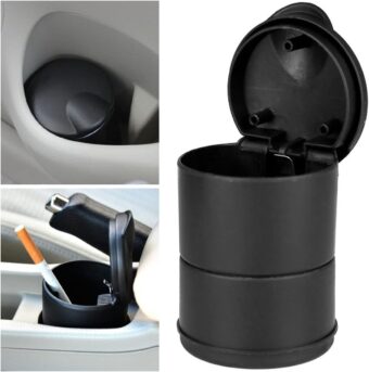 Car Ashtray with Lid, Smell Proof Detachable and Portable Ashtray, Mini Smokeless Ciqarette Ashtray Cup Holder, Auto Dustbin Garbage Trash Can Organizer For SUV, Truck, Office,...