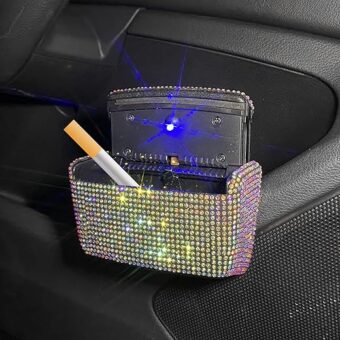 Car Cigarette Ashtray Air Outlet Ashtray Auto Car Cigarette Ashtray with Lid Blue LED Light Indicator Smokeless Ash for Car Cup Holder(Multi)