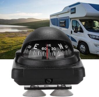 Car Compass, Adjustable Foldable Compass Navigation Direction Pointing, Guide Ball Dash Mount for Auto Car Boat RV