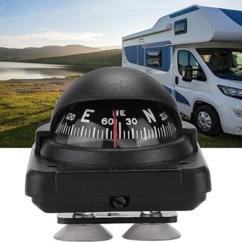 Car Compass, Adjustable Foldable Compass Navigation Direction Pointing, Guide Ball Dash Mount for Auto Car Boat RV