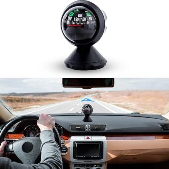 Car Compass, Automotive Compass Ball, Dash Mount Adjustable Compass Ball with Bottom Stick, Universal Car Interior Accessoriess Dashboard Compass for Boat Car Truck to Find...