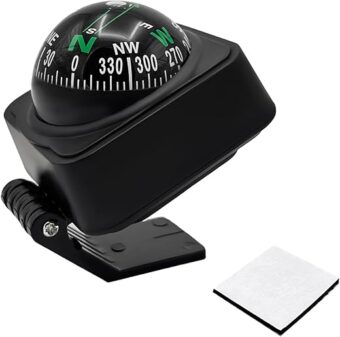 Car Compass, Automotive Compass Ball with Adhesive Tape, Adjustable Dashboard Compass to Find Direction, Portable Navigation Guide Ball Car Accessories for Boat Truck