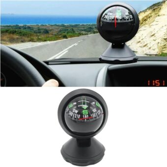 Car Compass Ball, Dash Mount Adjustable Compass Ball with Bottom Stick, Navigation Hiking Direction Pointing Guide Ball for Marine Boat Truck Caravan Outdoor, Universal Car...