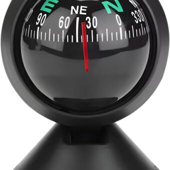 Car Compass, Vehicle Compass Ball with Bottom Stick, Dash Mount Adjustible Auto Interior Accessories for Navigation Hiking Direction Guidance, Universal for SUV, Truck, RV