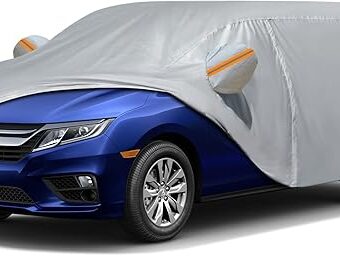 Car Cover for 2005-2024 Honda Odyssey Minivan, Waterproof Custom-fit Sun Rain Dust Snow All Weather Protection Outdoor Odyssey Car Cover with Cotton Lining and Door Zipper