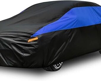 Car Cover for Automobiles All Weather Waterproof, Universal Fit Sedan Chevrolet Corvette, Ford Fusion, Kia Stinger, Nissan Maxima, Buick Regal, Subaru Legacy, Honda Accord etc.