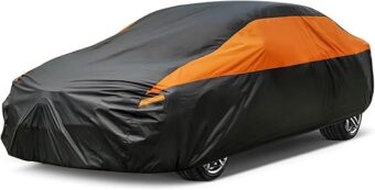 Car Cover for Automobiles All Weather Waterproof, Universal Fit Sedan Ford Mustang, Chevy Camaro/Malibu, Kia Optima, Hyundai Sonata, Nissan Altima, Volkswagen Passat, Tesla...