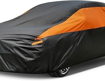 Car Cover for Automobiles All Weather Waterproof, Universal Fit Sedan Ford Mustang, Chevy Camaro/Malibu, Kia Optima, Hyundai Sonata, Nissan Altima, Volkswagen Passat, Tesla...