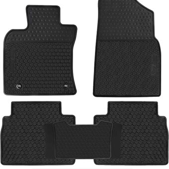 Car Floor Mats Custom Fit for Toyota Camry 8th 2018 2019 2020 2021 2022 2023 2024 2025 Full Black Rubber Car Floor Liners Set All Weather Season Protection Heavy Duty Odorless