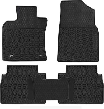 Car Floor Mats Custom Fit for Toyota Camry 8th 2018 2019 2020 2021 2022 2023 2024 2025 Full Black Rubber Car Floor Liners Set All Weather Season Protection Heavy Duty Odorless