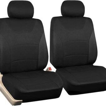 Car Front Seat Covers, Black Universal Fit Seat Covers for Sedan, Truck, SUV 1 Pair of Cloth Bucket Seat Covers