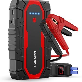 Car Jump Starter, 1500A Portable Battery Charger (up to 7.2L Gas&5.5L Diesel Engine) 12V 18000mAh Auto Lithium Battery Booster Jump Pack with Smart Jumper Clamps, USB QC3.0, LED...