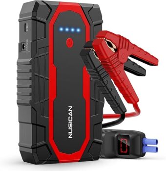 Car Jump Starter, 1500A Portable Battery Charger (up to 7.2L Gas&5.5L Diesel Engine) 12V 18000mAh Auto Lithium Battery Booster Jump Pack with Smart Jumper Clamps, USB QC3.0, LED...