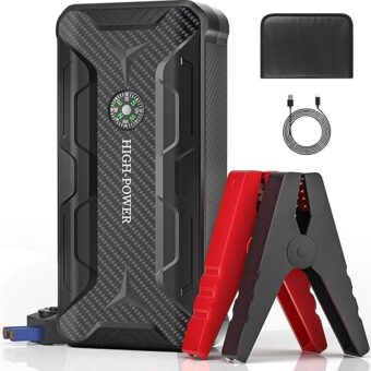 Car Jump Starter, Portable Car Battery Charger for Up to 8.5L Gas & 8.0L Diesel Engines, 12V Car Jump Box with 4 Modes Flashlight, Power Bank Function, Smart Jumper Cables