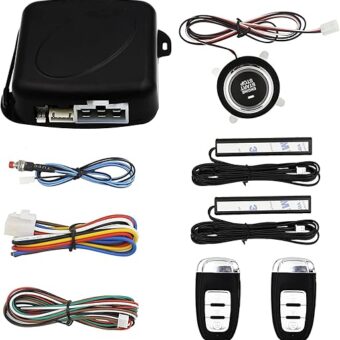 Car Keyless Entry Remote Starter PKE Push to Start Antitheft Alarm System 12V Car Keyless Go Push Button Engine Start/Stop with 2 Smart Key (Upgrade)