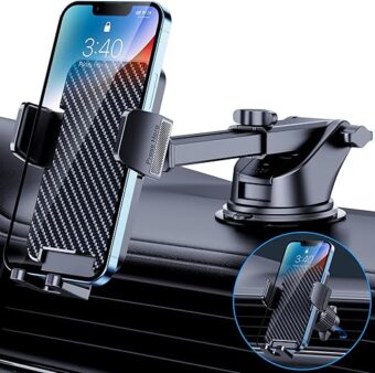 Car Phone Holder Mount Phone Mount for Car Dashboard Windshield Air Vent Universal Cell Phone Automobile Cradles Hands-Free Phone Stand for Car Fit iPhone Android