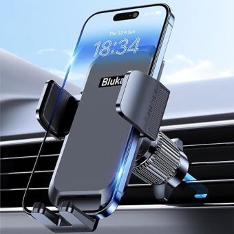 Car Phone Holder Mount, Super Stable Air Vent Cell Phone Car Mount with 2024 Newest Metal Hook Clip, 360° Rotation,One Button Release for iPhone, Samsung, Google, and All Other...