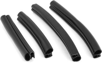 Car Rubber Sealing Sealed Strip Door Guard Buffer Protector Black 4pcs