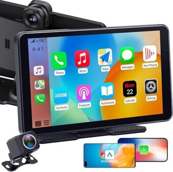 Car Screen Portable Carplay for Apple: 7 Inch Android Auto - Wireless Car Play with Backup Camera,2.5K Dash Cam,GPS Navigation,Car Audio Receivers Bluetooth,Mirror Link,...