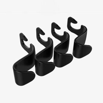 Car Seat Back Hook Auto Seat Headrest Portable Organizer Holder Hooks(Black -Set of 4)