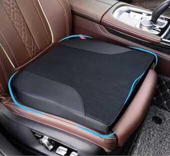 Car Seat Cushion, Car Seat Cushions for Driving with Comfort Memory Foam - Sciatica & Back Pain Relief, Suitable for Car, Truck, Office Chair (Black)