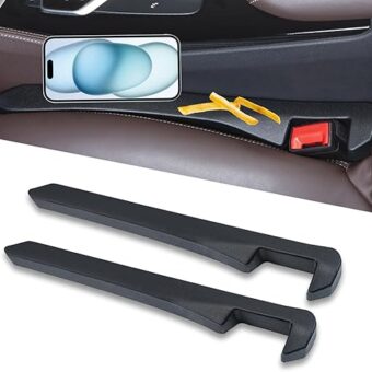 Car Seat Gap Filler, 2 Pack PU Leather Fill The Gap Between Seat and Center Console, Seat Crevice Blocker Stop Things from Dropping, Universal Vehicle Interior Accessories for...