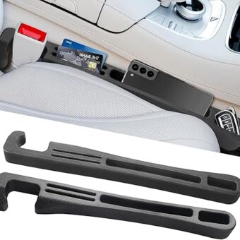 Car Seat Gap Filler Set of 2, Multifunctional Seat Side Gap Filler with Exclusive Slots for Keys, Phone & Cards, Universal Fit Pocket Organizer for Car SUV