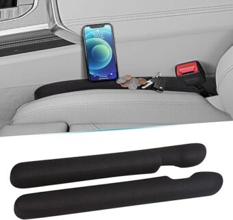 Car Seat Gap Filler Universal Fit Orgaziner for Car SUV Truck to Fill The Gap Between Seat and Console Stop Phone Wallet Keys Coins from Dropping 2 Pack Black