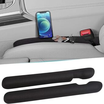 Car Seat Gap Filler Universal Fit Orgaziner for Car SUV Truck to Fill The Gap Between Seat and Console Stop Phone Wallet Keys Coins from Dropping 2 Pack Black