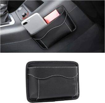 Car Seat Side Pocket Organizer, PU Leather Pen Phone Sunglasses Holder Tray Pouch Seat Gap Filler, Mini Storage Bag Car Interior Accessories for Auto Seat Door Window Console...