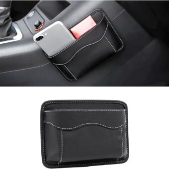 Car Seat Side Pocket Organizer, PU Leather Pen Phone Sunglasses Holder Tray Pouch Seat Gap Filler, Mini Storage Bag Car Interior Accessories for Auto Seat Door Window Console...