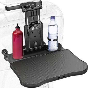 Car Seat Tray Table - Foldable Car Kids Passenger Roadtrip Eating Food Backseat Travel Trays Dinning Working Laptop Desk with Non-Slip Pad/Phone/Tablet Holder