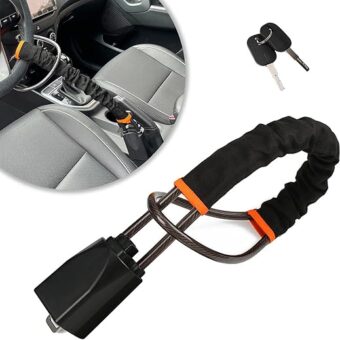 Car Steering Wheel Lock,Seat Belt Lock,Universal Anti Theft Car Device,Car Security Antitheft Locking Devices,Universal Steering Wheel Locking for Car/SUV/Truck(Black,1PC)