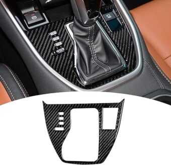 Carbon Fiber Sticker Compatible with Central Control Gear Shift Panel Cover Interior Accessories Decaration for Subaru Outback 2021 2022 2023 (Black)