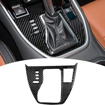 Carbon Fiber Sticker Compatible with Central Control Gear Shift Panel Cover Interior Accessories Decaration for Subaru Outback 2021 2022 2023 (Black)