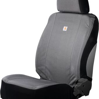 Carhartt Universal Nylon Duck Canvas Fitted Bucket Seat Covers, Durable Seat Protection with Rain Defender, One Size, Gravel