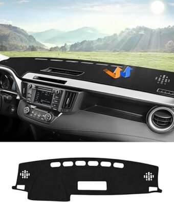 Cartist Custom Fit for Dash Cover Mat Toyota RAV4 2013-2018 Accessories Suede Dashboard Cover Nonslip Dashboard Mat Protector Sunshade No Glare Black