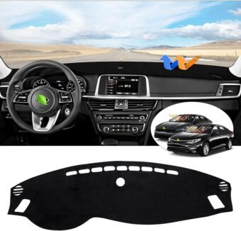 Cartist Custom Fit for Suede Dash Cover 2016 2017 2018 2019 2020 Kia Optima Dashboard Mat Non-Slip Dash Mat Pad Carpet Odorless Sunshade Glare UV Rays Protector