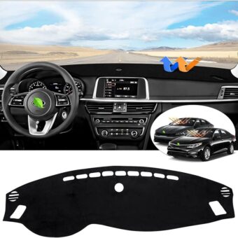 Cartist Custom Fit for Suede Dash Cover 2016 2017 2018 2019 2020 Kia Optima Dashboard Mat Non-Slip Dash Mat Pad Carpet Odorless Sunshade Glare UV Rays Protector