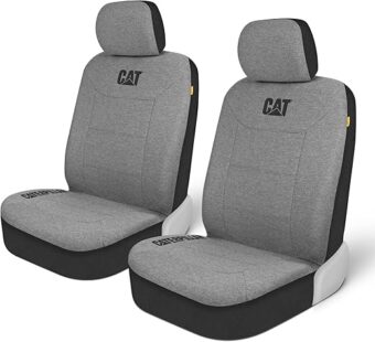 Cat® CozyBlend™ Car Seat Covers, Gray Heather - Premium Jersey Fabric Seat Covers for Cars Trucks SUV, Breathable Cotton Car Seat Covers Front Seats Only, Universal Fit...