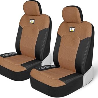 Cat® MeshFlex Automotive Seat Covers for Cars Trucks and SUVs (Set of 2) – Beige Car Seat Covers for Front Seats, Truck Seat Protectors with Comfortable Mesh Back, Auto Interior...