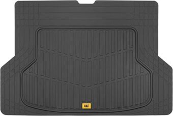 Cat® ToughRide Heavy Duty Automotive Rubber Cargo Liner Trunk Floor Mat, All Weather Protection, Trimmable to Fit Most Vehicles Car Truck Van SUV, Black, 53" x 36.25"in