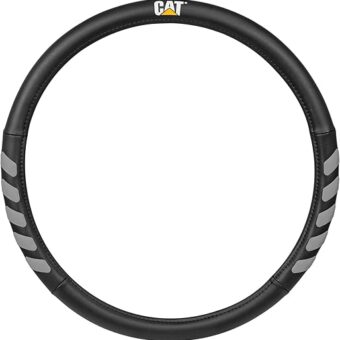 Cat® UltraSport Faux Black Leather Semi Truck Steering Wheel Cover, Extra Large 18 inch Size, Fits RV and Big Rig Trucker, Steering Wheel Cover for Trucks 18 Wheeler